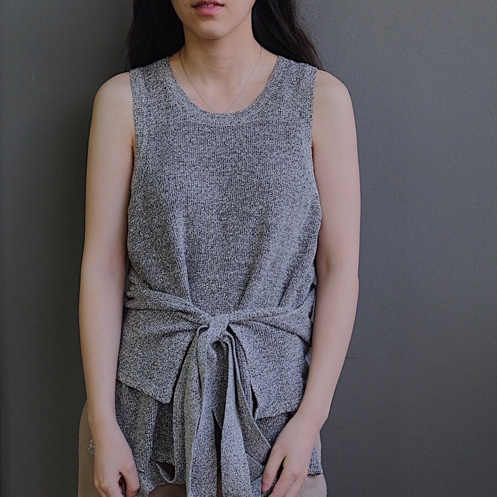 Madewell sleeve less wrap knitted top
